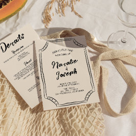 Handgeschriebener moderner Quirky in einer Hochzei Einladung