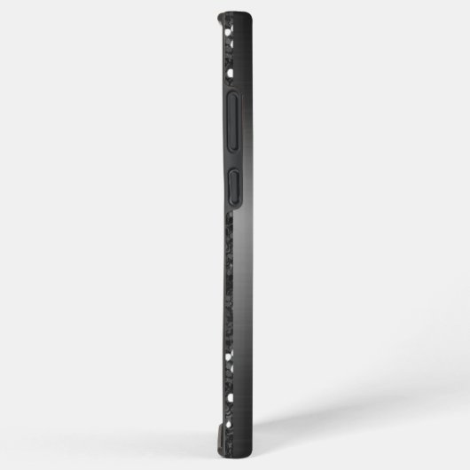 Handgeschriebener Monogram Elegant Black Metal Gli Samsung Galaxy Hülle (Rechte Seite)