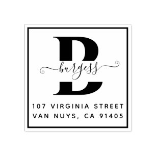 Handgeschriebener monographischer einfacher Platz Gummistempel