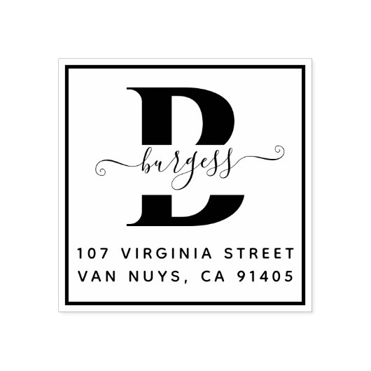 Handgeschriebener monographischer einfacher Platz Gummistempel (Prägung)