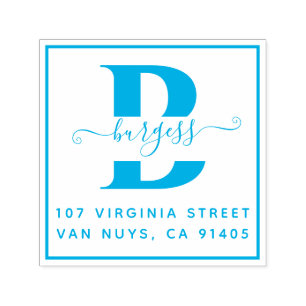 Handgeschriebener monographischer einfacher Platz Permastempel