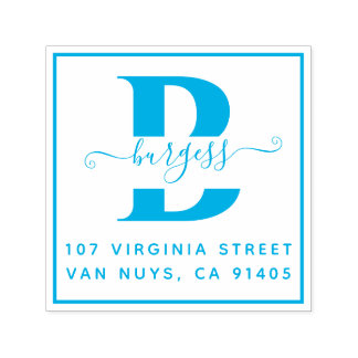 Handgeschriebener monographischer einfacher Platz Permastempel