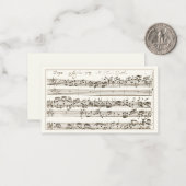 Handgeschriebener Musikkomposition Fugue Bach aus Mitteilungskarte (Vorderseite/Rückseite Beispiel)