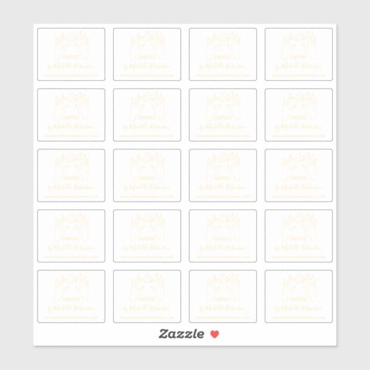 Handgeschriebener Name des von Gold gezeichnet Mon Aufkleber (Blatt)