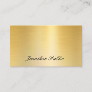 Handgeschriebener Name Elegante Faux-Gold-Schablon Visitenkarte