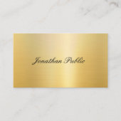 Handgeschriebener Name Elegante Imitat Gold Modern Visitenkarte (Vorderseite)