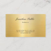 Handgeschriebener Name Elegante Imitat Gold Modern Visitenkarte (Rückseite)