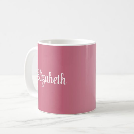 Handgeschriebener Name Eleganter Trend Farbe Viva Kaffeetasse (Vorderseite Links)
