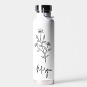 Handgeschriebener Name Floral Bachelorette Bridal Trinkflasche (Links)