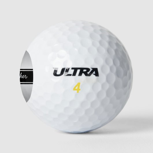 Handgeschriebener Name für Schwarz und Silber Golfball (Logo)