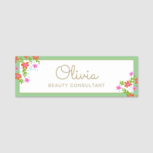 Handgeschriebener Name für Skriptfloral Namensschild (Vorderseite)