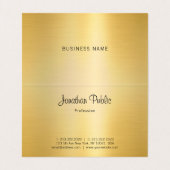 Handgeschriebener Name Gold Modernes Berufliches E Visitenkarten (Innenseite Aufgefaltet)