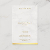 Handgeschriebener Name Gold und Marmor Luxus Moder Visitenkarte (Rückseite)