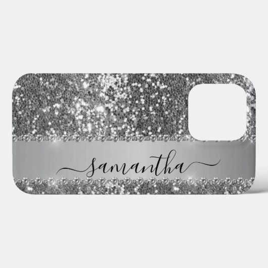 Handgeschriebener Name Graphit Diamond Glitzer Loo Case-Mate iPhone Hülle (Rückseite (Horizontal))