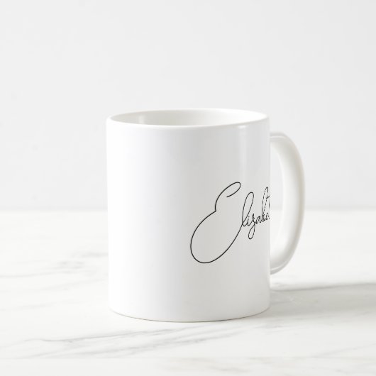 Handgeschriebener Name hier Elegante Vorlage Kaffeetasse (VorderseiteRechts)