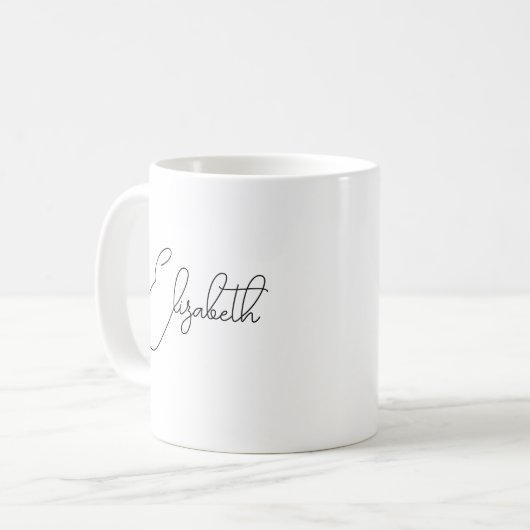 Handgeschriebener Name hier Elegante Vorlage Kaffeetasse (Vorderseite Links)