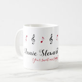 Handgeschriebener Name + Musiknoten + benutzerdefi Kaffeetasse (Vorderseite Links)
