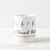 Handgeschriebener Name + Musiknoten + benutzerdefi Kaffeetasse (Mittel)