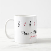 Handgeschriebener Name + Musiknoten + benutzerdefi Kaffeetasse (Links)