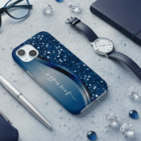 Handgeschriebener Name Navy Blue Metal Glitzer 12