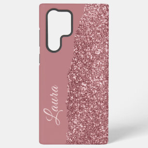 Handgeschriebener Name rosa Metall-Kunststoff Glit Samsung Galaxy Hülle