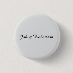 Handgeschriebener Name Schlicht Elegant Profession Button
