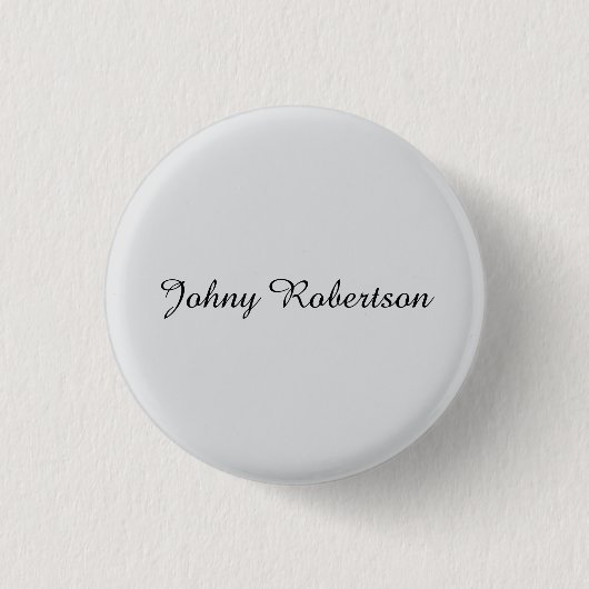 Handgeschriebener Name Schlicht Elegant Profession Button (Vorderseite)