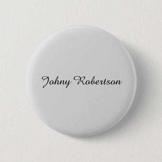 Handgeschriebener Name Schlicht Elegant Profession Button (Vorderseite)
