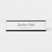 Handgeschriebener Name Skript White Marble Moderne Schreibtischnamensplakette (Vorderseite )