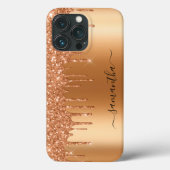 Handgeschriebener Name Terra Cotta Earthy Glitzer Case-Mate iPhone Hülle (Rückseite)