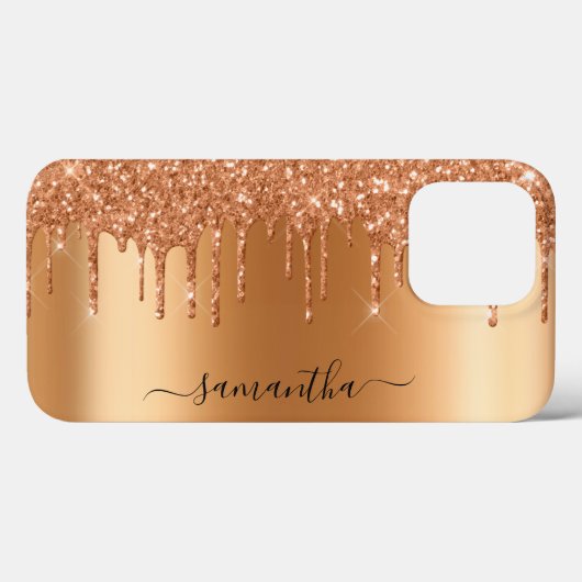 Handgeschriebener Name Terra Cotta Earthy Glitzer  Case-Mate iPhone Hülle (Rückseite (Horizontal))