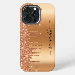 Handgeschriebener Name Terra Cotta Erdig Glitter T iPhone 13 Pro Hülle
