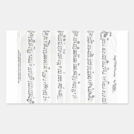 Handgeschriebener Notizheft Rechteckiger Aufkleber (Vorderseite)