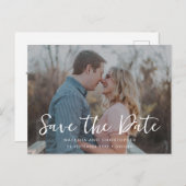 Handgeschriebener Overlay-Foto-QR-Code Save the Da Ankündigungspostkarte (Vorne/Hinten)