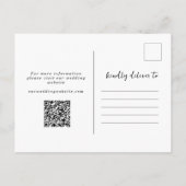 Handgeschriebener Overlay-Foto-QR-Code Save the Da Ankündigungspostkarte (Rückseite)