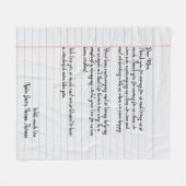 Handgeschriebener personalisierter Liebe Fleecedecke (Vorderseite (Horizontal))