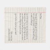 Handgeschriebener personalisierter Liebe Fleecedecke (Vorderseite (Horizontal))