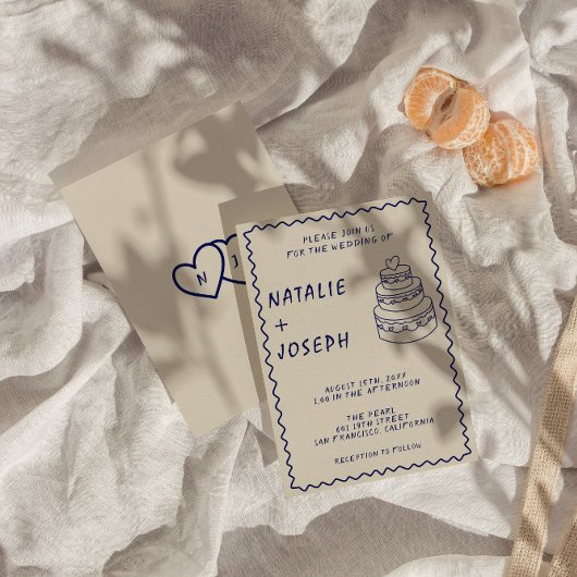 Handgeschriebener Retro Einzigartiger Kuchen Moder Einladung