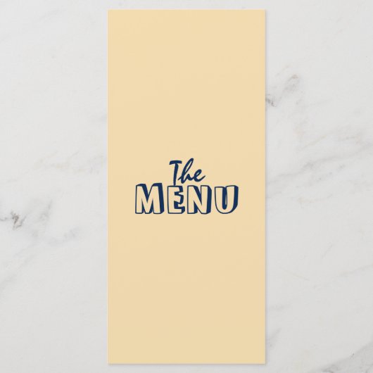 Handgeschriebener Retro kühne moderne, einzigartig Menükarte (Rückseite)