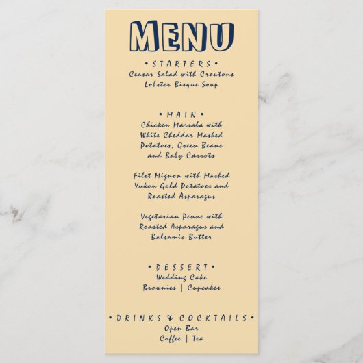 Handgeschriebener Retro kühne moderne, einzigartig Menükarte (Vorderseite)