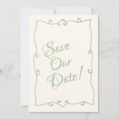 Handgeschriebener Retro Whimsical Einzigartige Mod Save The Date (Vorderseite)