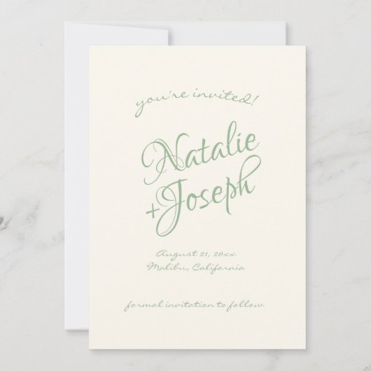 Handgeschriebener Retro Whimsical Einzigartige Mod Save The Date (Rückseite)