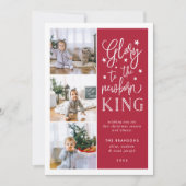 handgeschriebener Ruhm | Weihnachtsfoto-Collage Ca Feiertagskarte (Vorderseite)