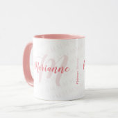 handgeschriebener Schriftart mit Monogramm Name/Mo Tasse (Vorderseite Links)