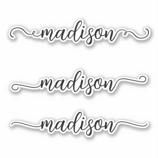 Handgeschriebener Schriftart Name Monogram Calligr Aufkleber (Vorderseite)