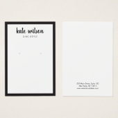 Handgeschriebener Schriftart Schwarz-weiß Earring  (Vorne & Hinten)