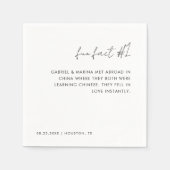 Handgeschriebener Schwarz-Weiß-Spaß-Fakt # 1 Hochz Serviette (Vorderseite)