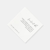 Handgeschriebener Schwarz-Weiß-Spaß-Fakt # 1 Hochz Serviette (Ecke)