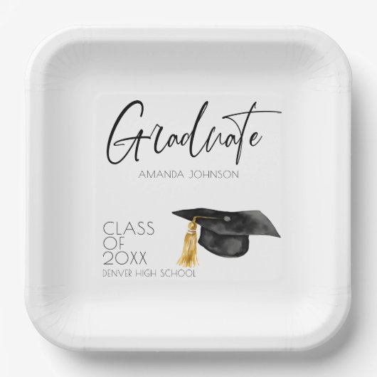 Handgeschriebener Script-Abschluss Pappteller (Vorderseite)