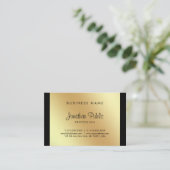 Handgeschriebener Script-Glamour Black Gold Luxe E Visitenkarte (Stehend Vorderseite)